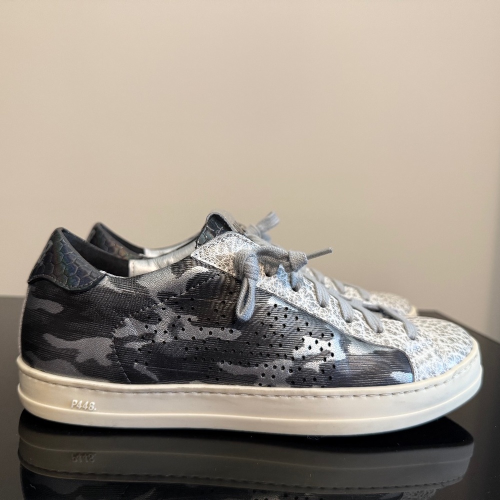 P448 Shoes | Black & Silver Sneakers